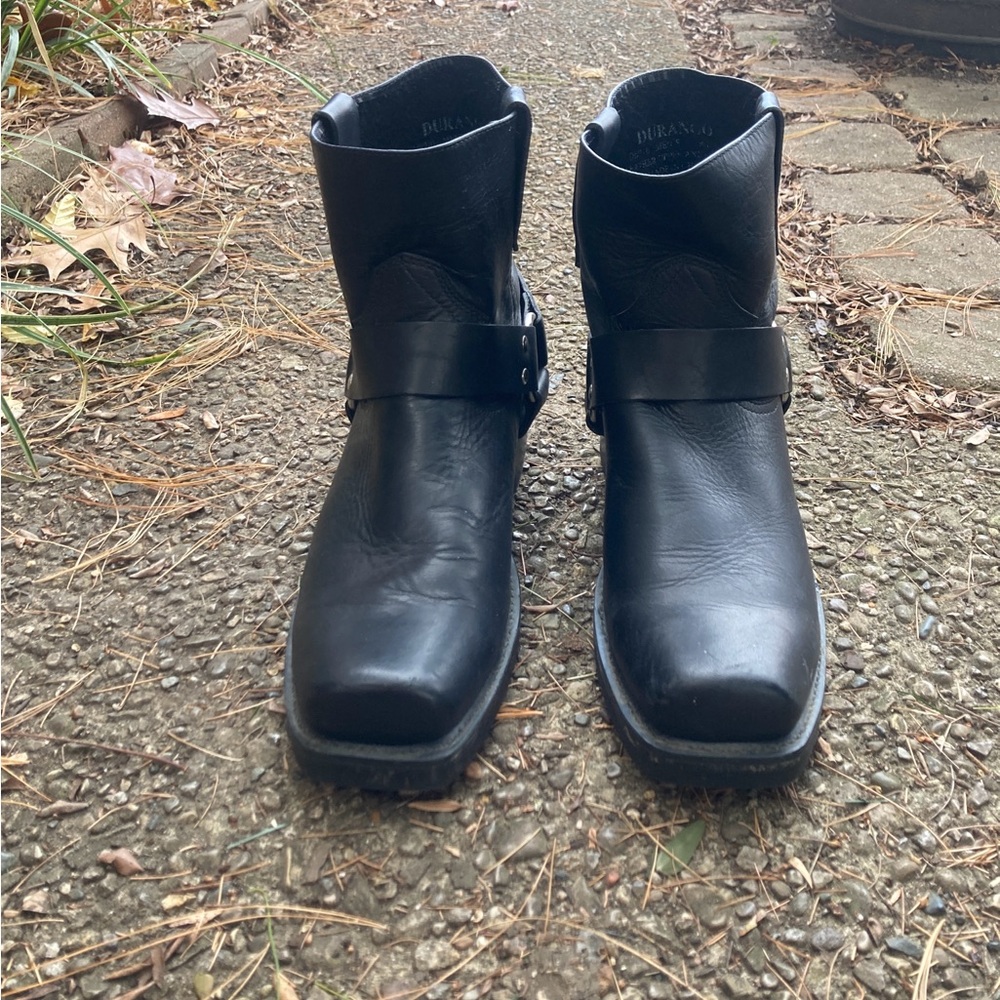Men's Durango Black Leather Hsrness Boots DB710 Sz 9.5D 7” Shaft - Picture 2 of 11